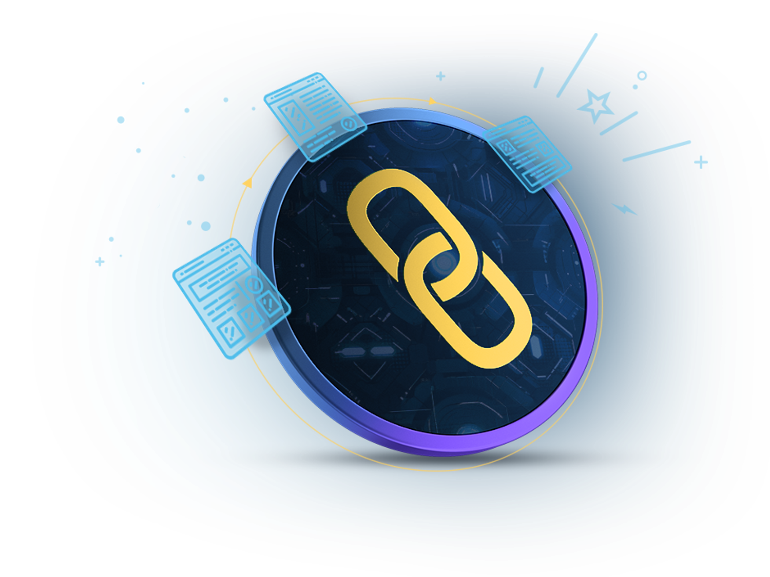 3d chain link coin