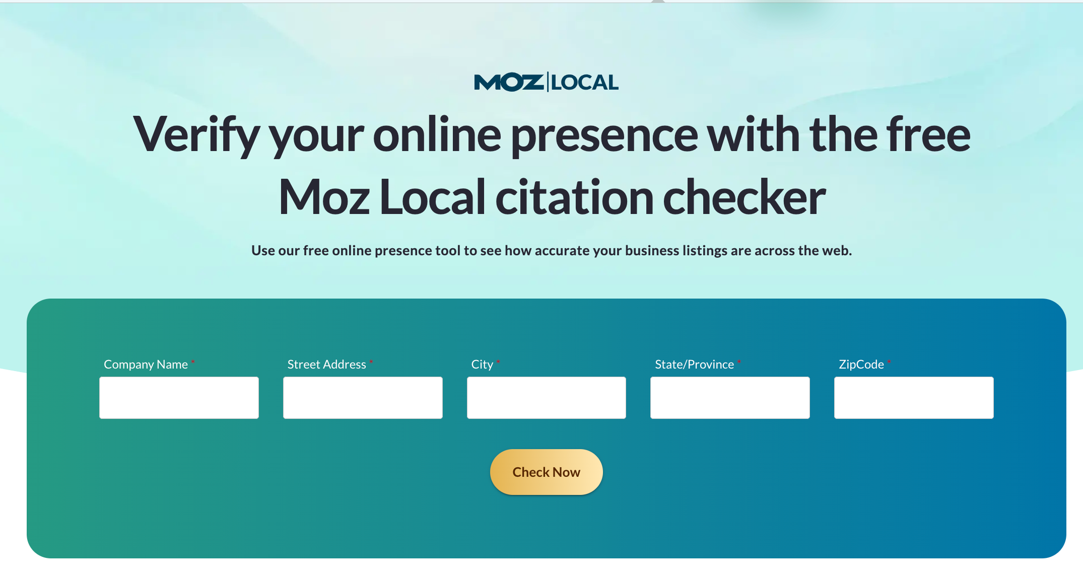 Screenshot of the check presence tool and where it is located in the top navigation menu.