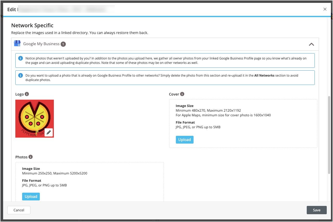 Screenshot of the Google Business Profile section of the image section.